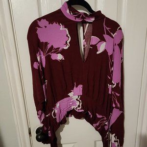 Free people say you love me floral purple top